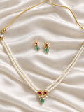 Ruby & Emerald Green Traditional Indian Jewellery in pachi kundan