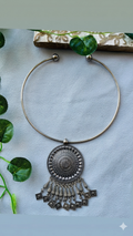 Oxidised round locket Hasli only