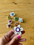 Purple Cowrie shell ring