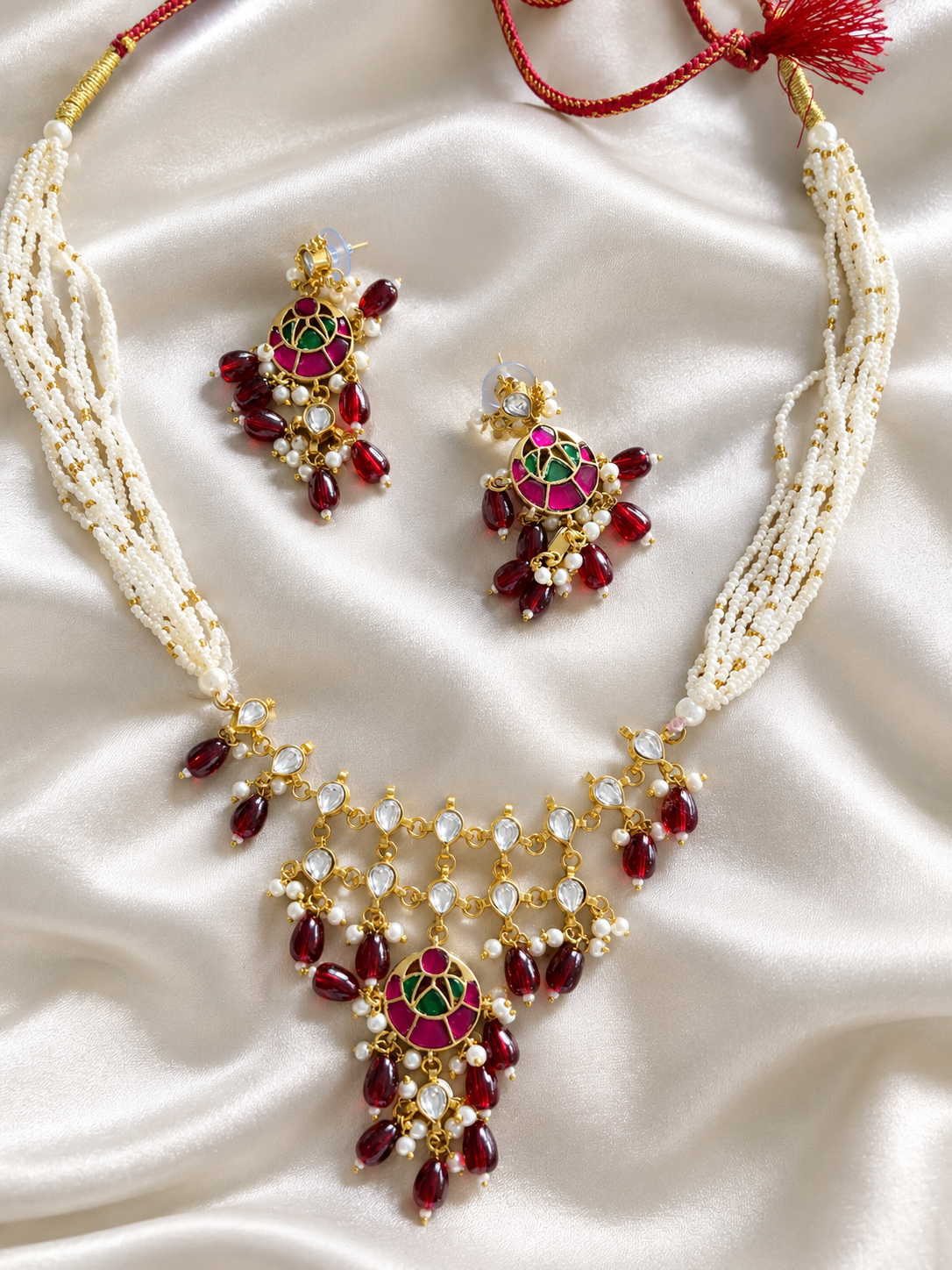Premium Pachi Kundan Rajwadi Necklace Set