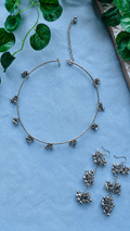 Oxidised ghunghroo hasli set