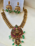Antique polish kundan Laxmiji necklace set