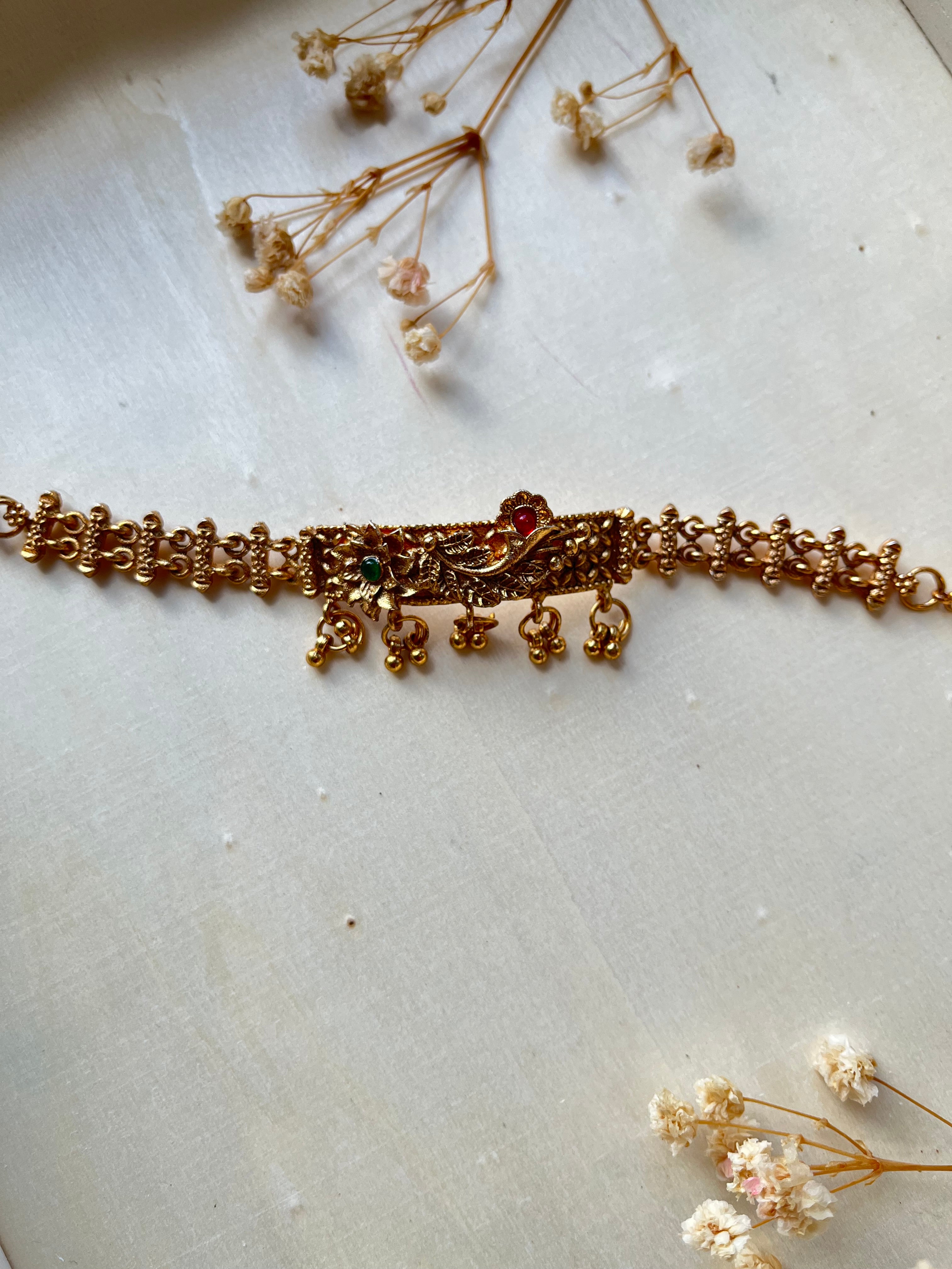 Antique Gold  Bracelet | Ghungroo Charm Jewellery NZ