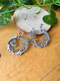 German silver Peacock earrings