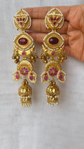 Magenta colour BIG earrings
