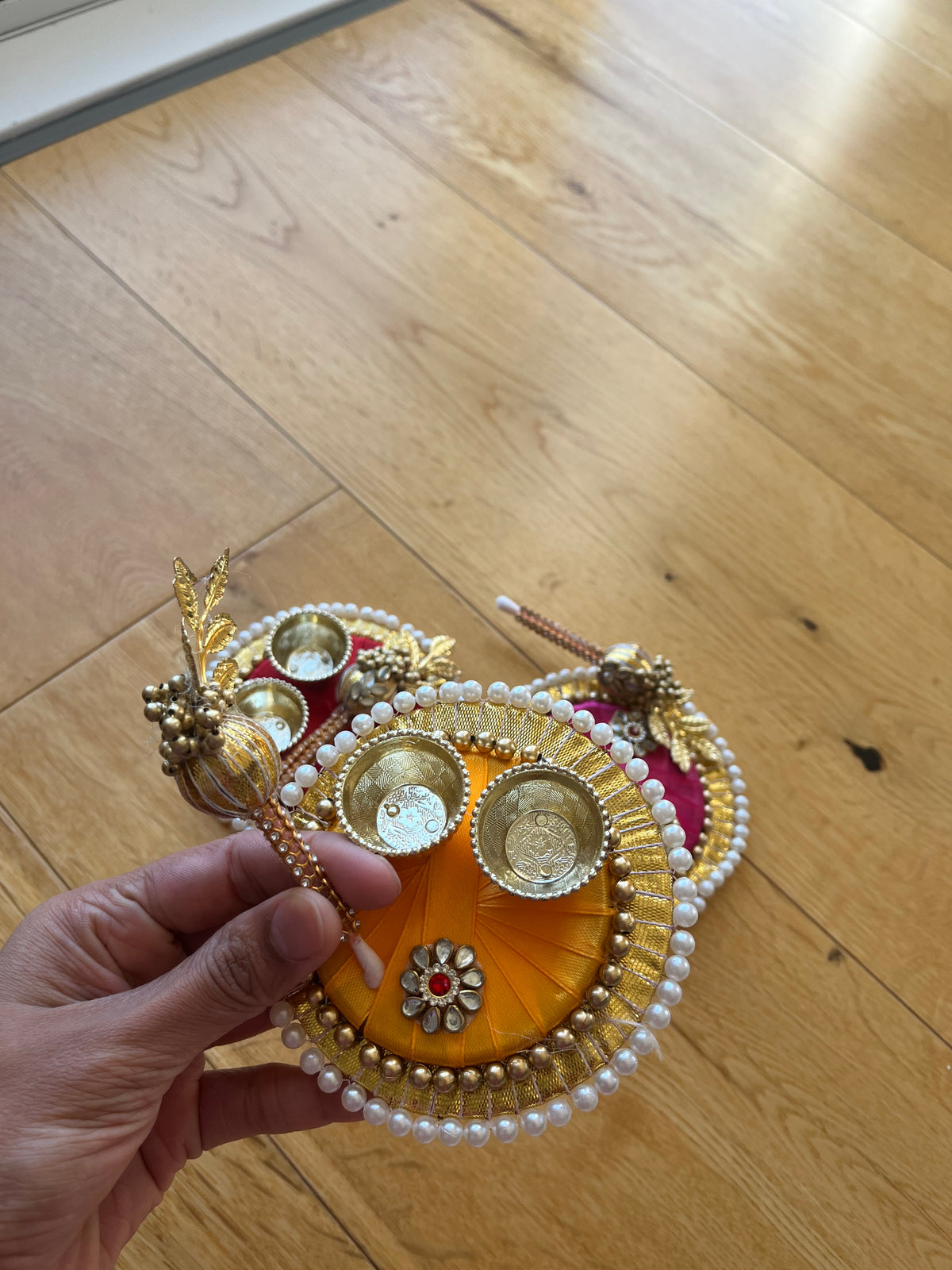 Mini Pooja Thali for Rakhi | Tilak Plate with Tilak Stick