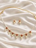 Pachi Kundan & Crystal Bead Pearl Necklace Set