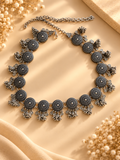 Oxidised Ghungroo Waist Belt | Round Medallion Kamarband for Navratri