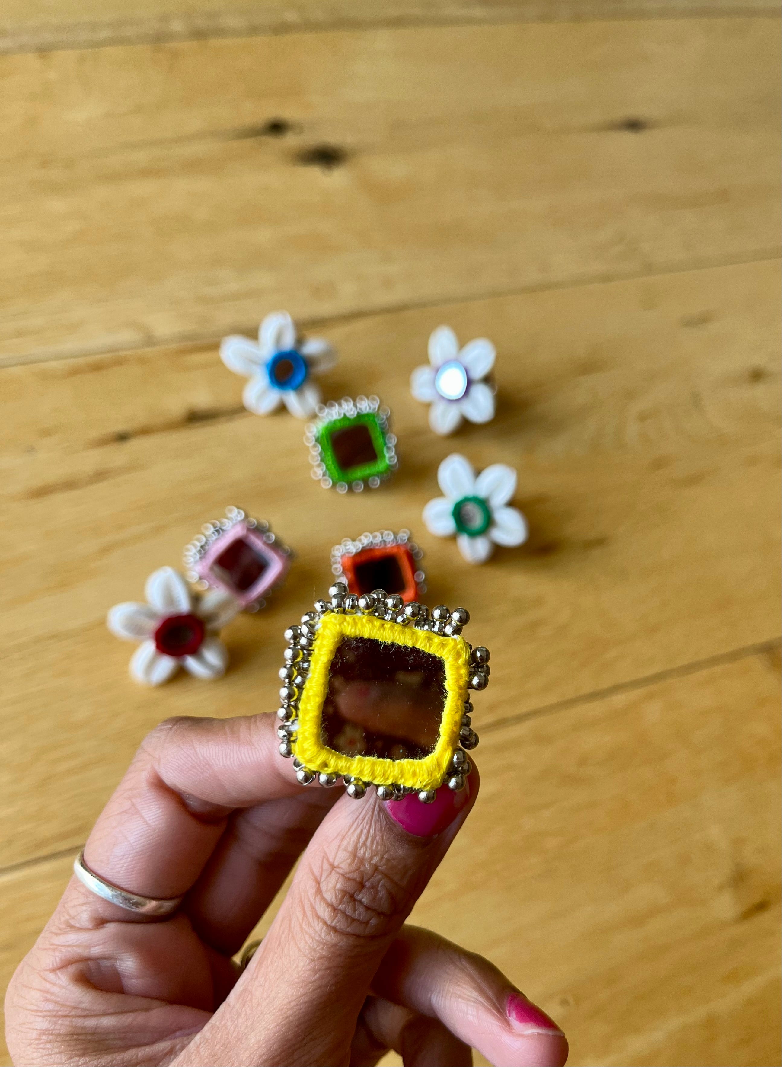 Yellow mirror ring