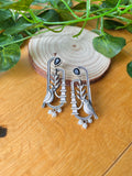 German silver bird earrings
