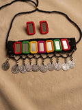 Rabari Mirror Work Coin Choker Set with Matching Earrings