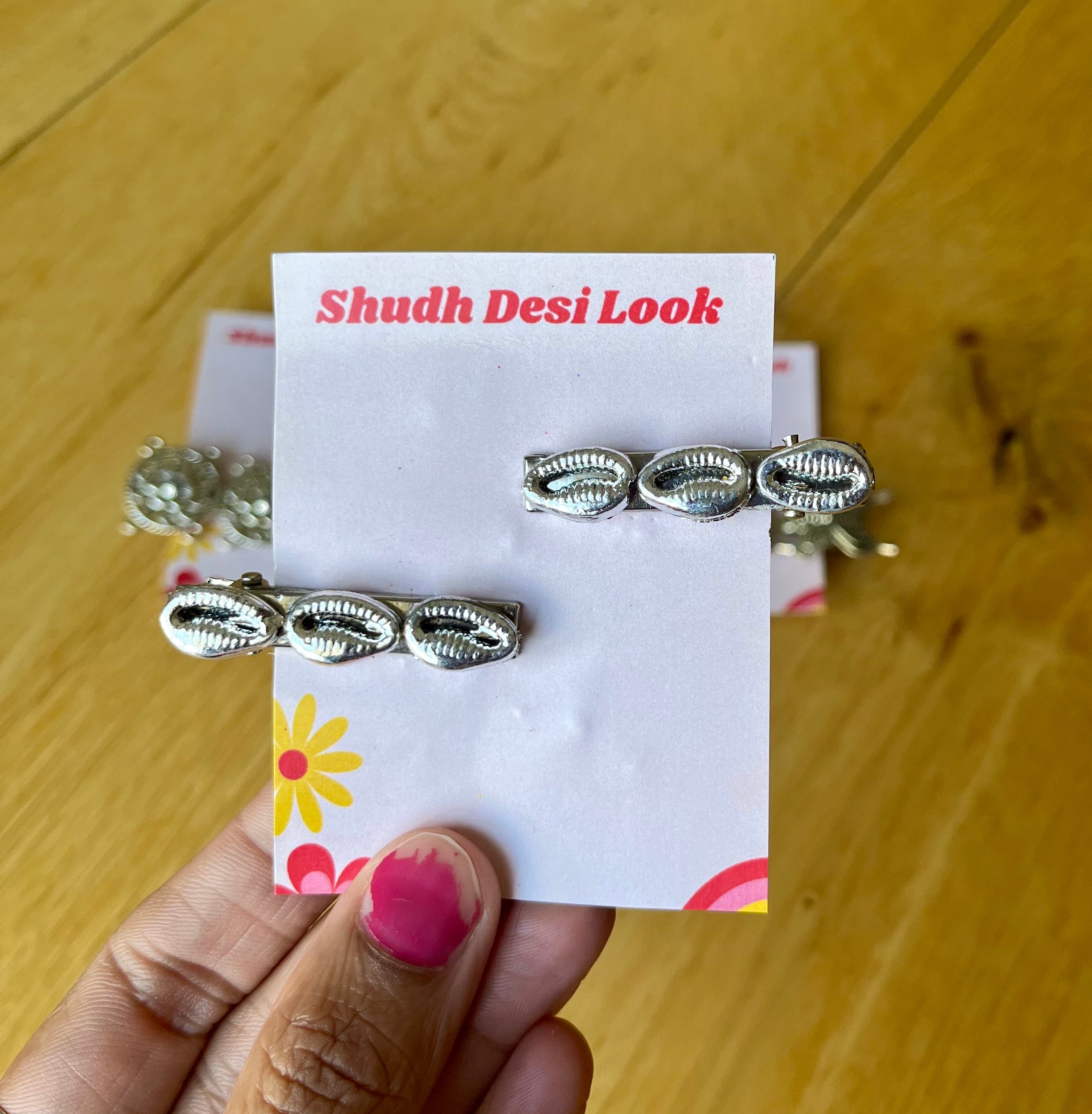 Oxidised hair pins