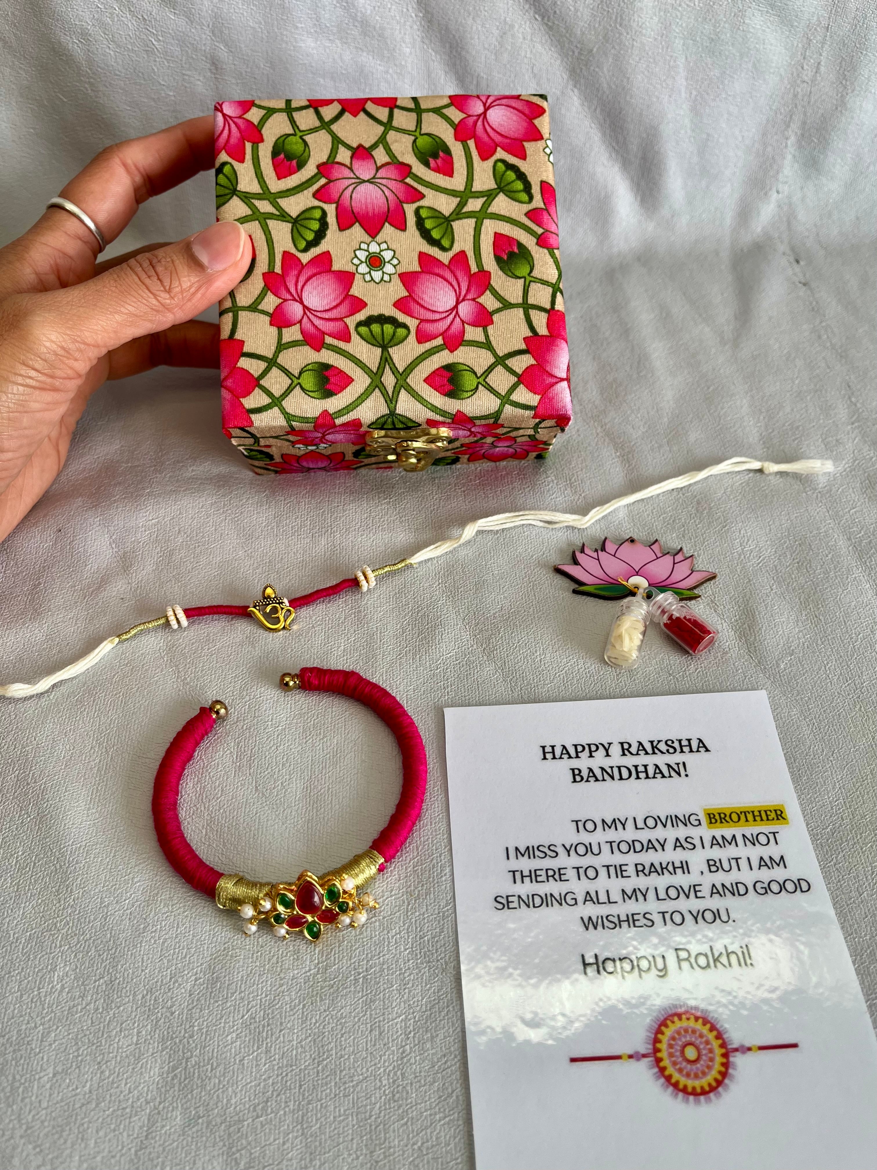 Lotus Rakhi Hamper Box