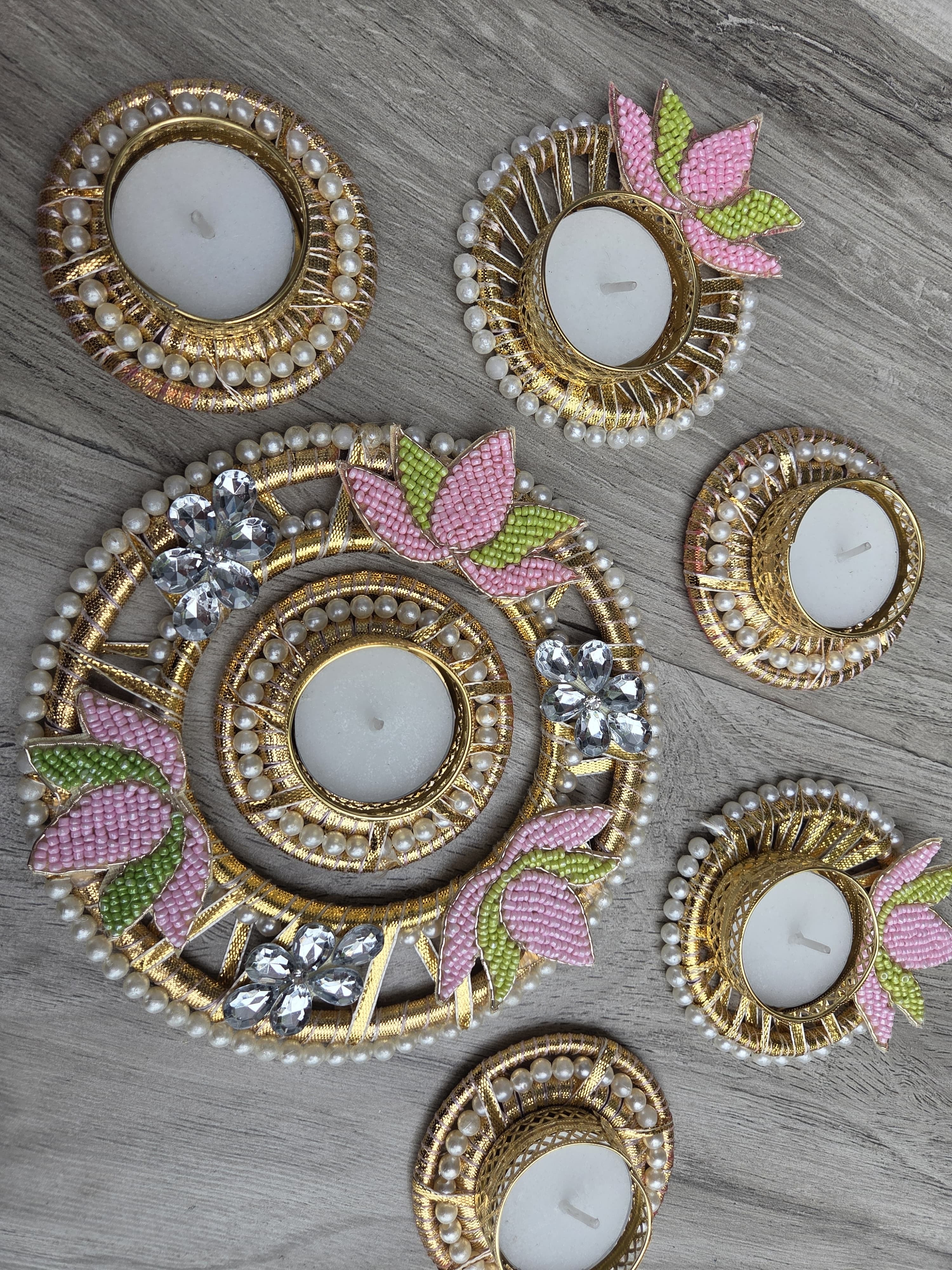 Lotus Tlight Rangoli set—Diwali Decorations NZ—Desi Luxe NZ