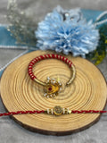 Red kada couple rakhi pair—Desi Luxe NZ