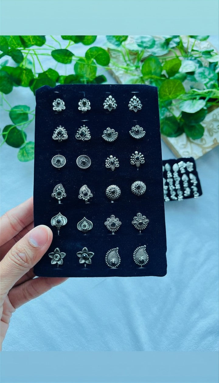 Oxidised Nose Pins— single piece