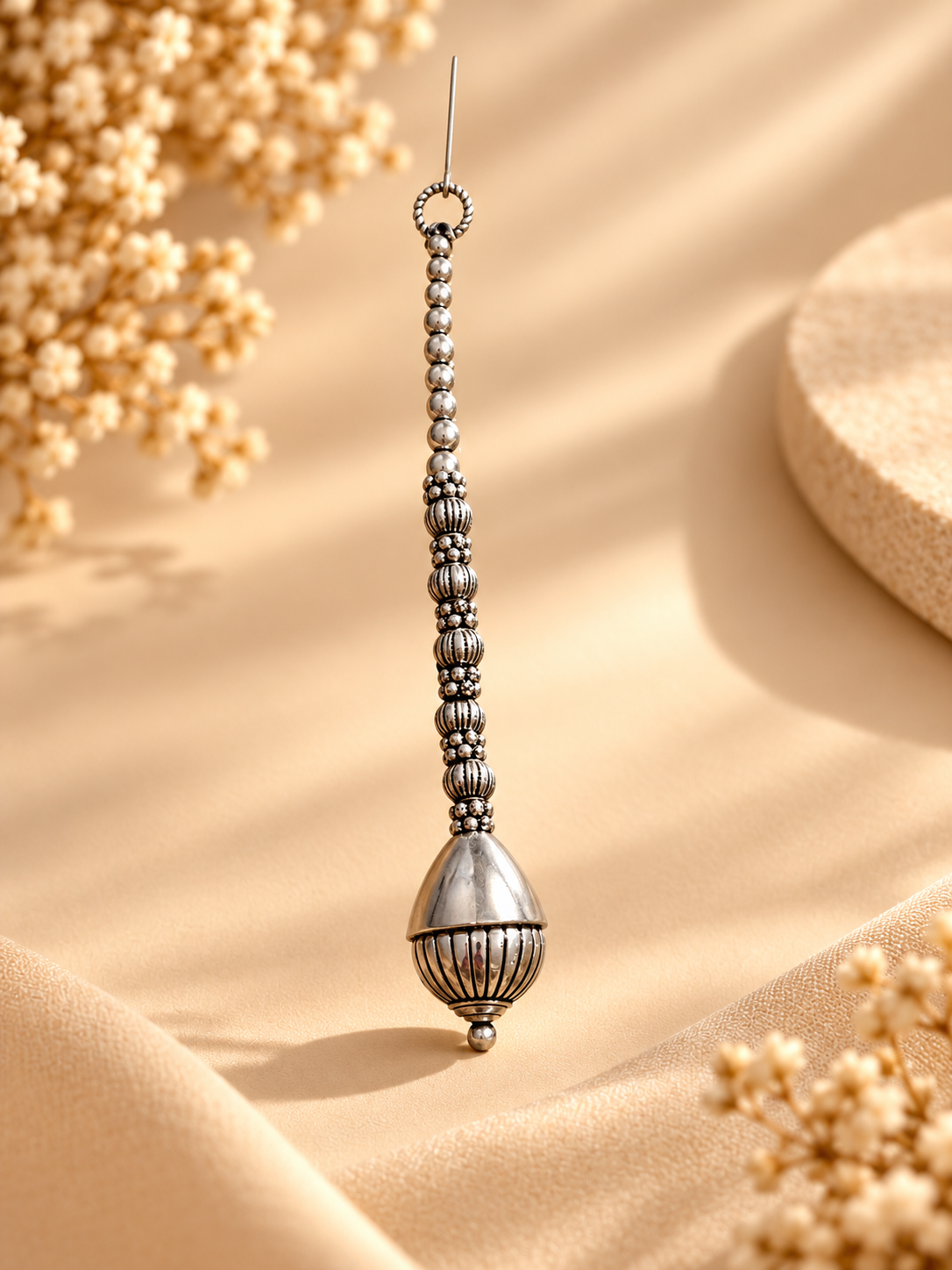Silver Rakhdi Borla | Navratri Head Ornament