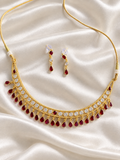 Premium Gram Gold Ruby Kundan Necklace Set