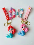 Cute Mermaid Keychain Rakhi with Beaded Bracelet -Single
