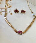 Coin Lotus necklace set