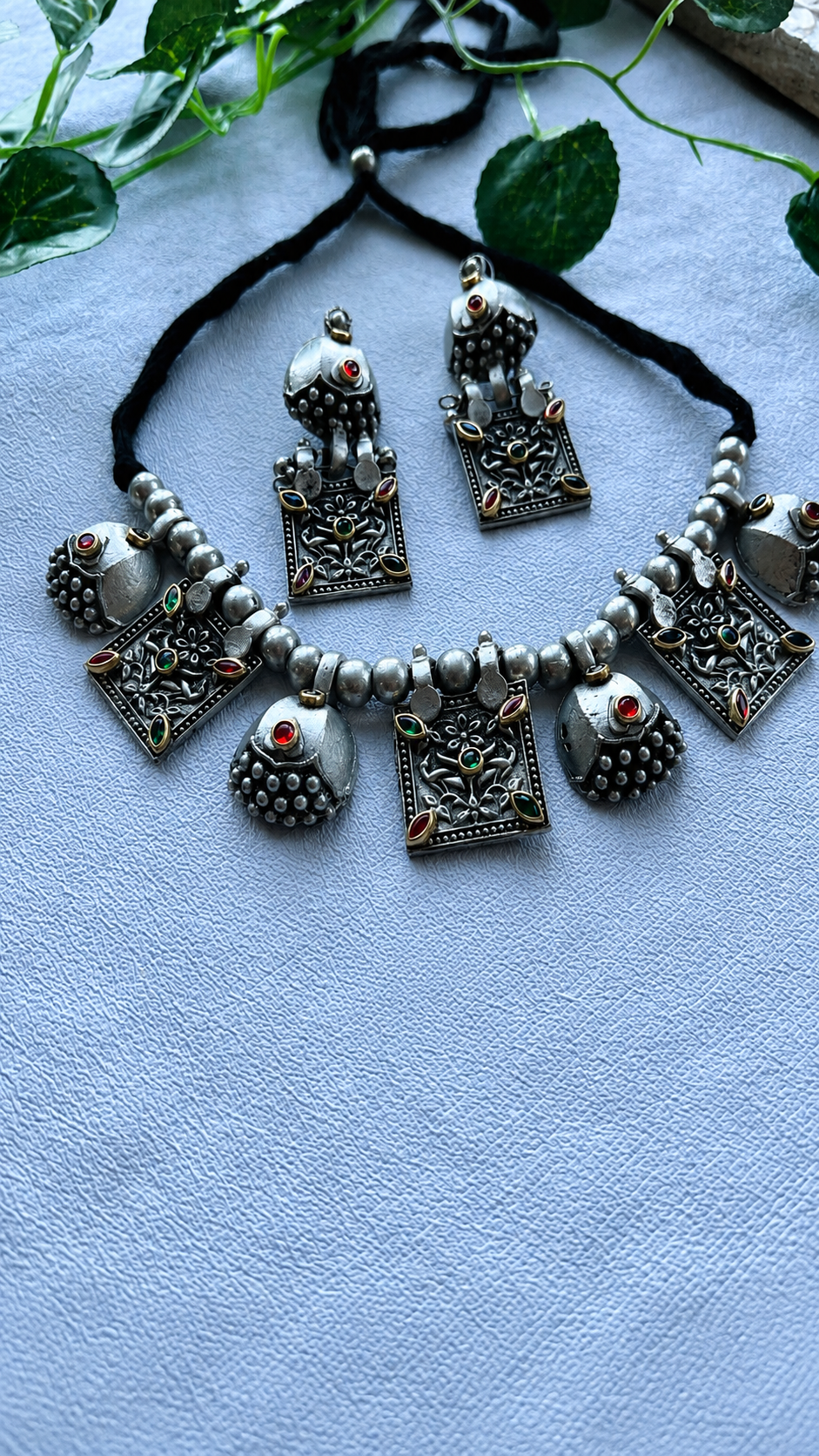 German silver tribal necklace set