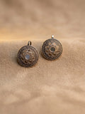 Oxidised Silver Bugadi Earrings – Unisex Floral Stud Design