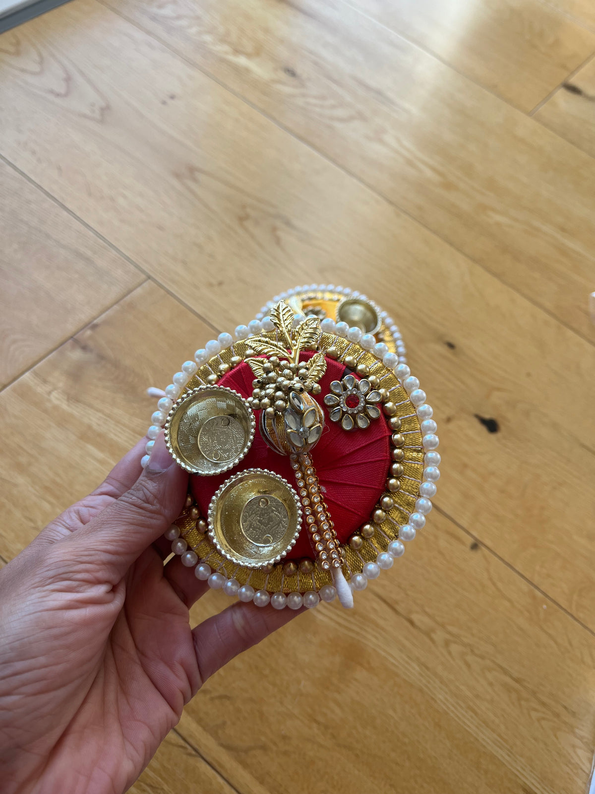 Mini Pooja Thali for Rakhi | Tilak Plate with Tilak Stick