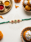 Multi stone single brother rakhi—Desi Luxe NZ