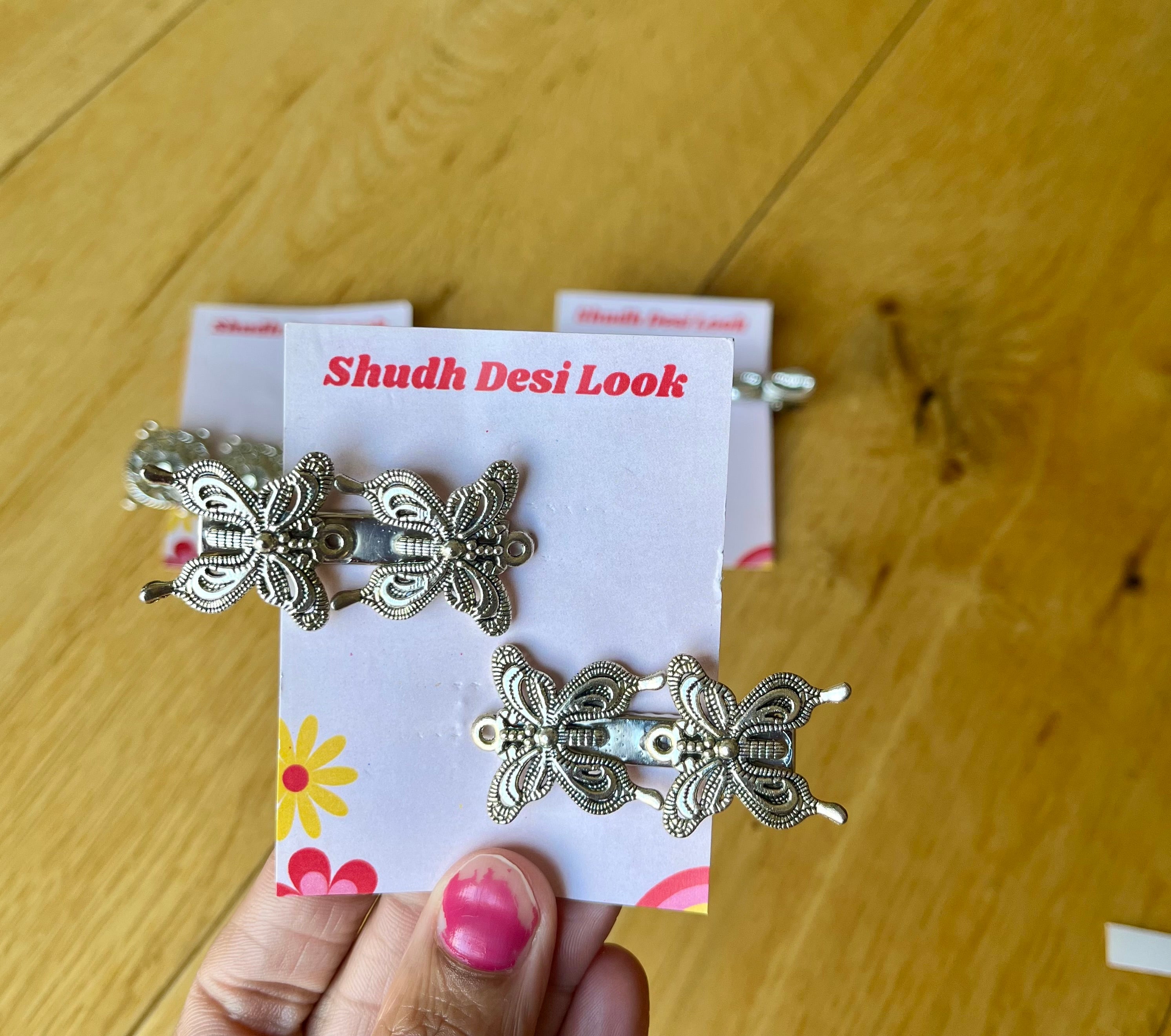Oxidised hair pins