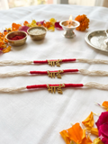 Red bhai rakhi single—Desi Luxe NZ