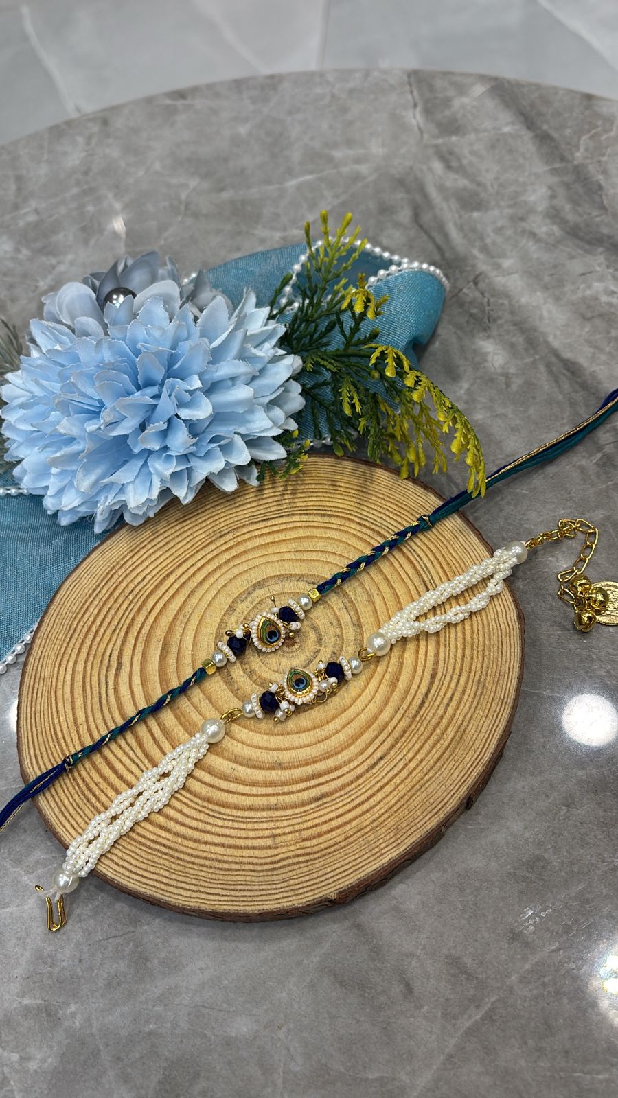 Mor Pankh couple rakhi pair—Desi luxe NZ
