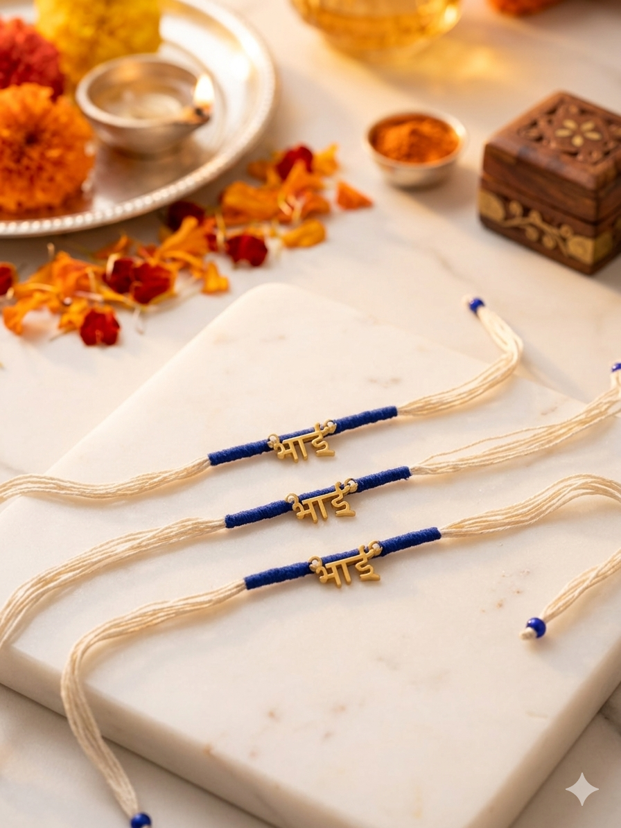 Single blue bhai rakhi—Desi Luxe NZ