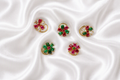 Floral Multicolor Nose Pins – Gold-Toned Screw Nose Studs (Ruby, Emerald & Clear)