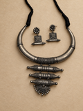Silver-Look Hasli Set with Carved Detailing