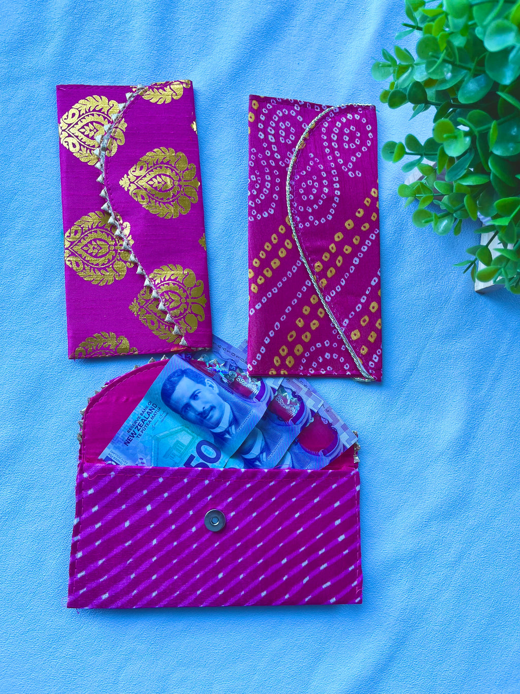 Traditional print Fabric Cash Envelopes