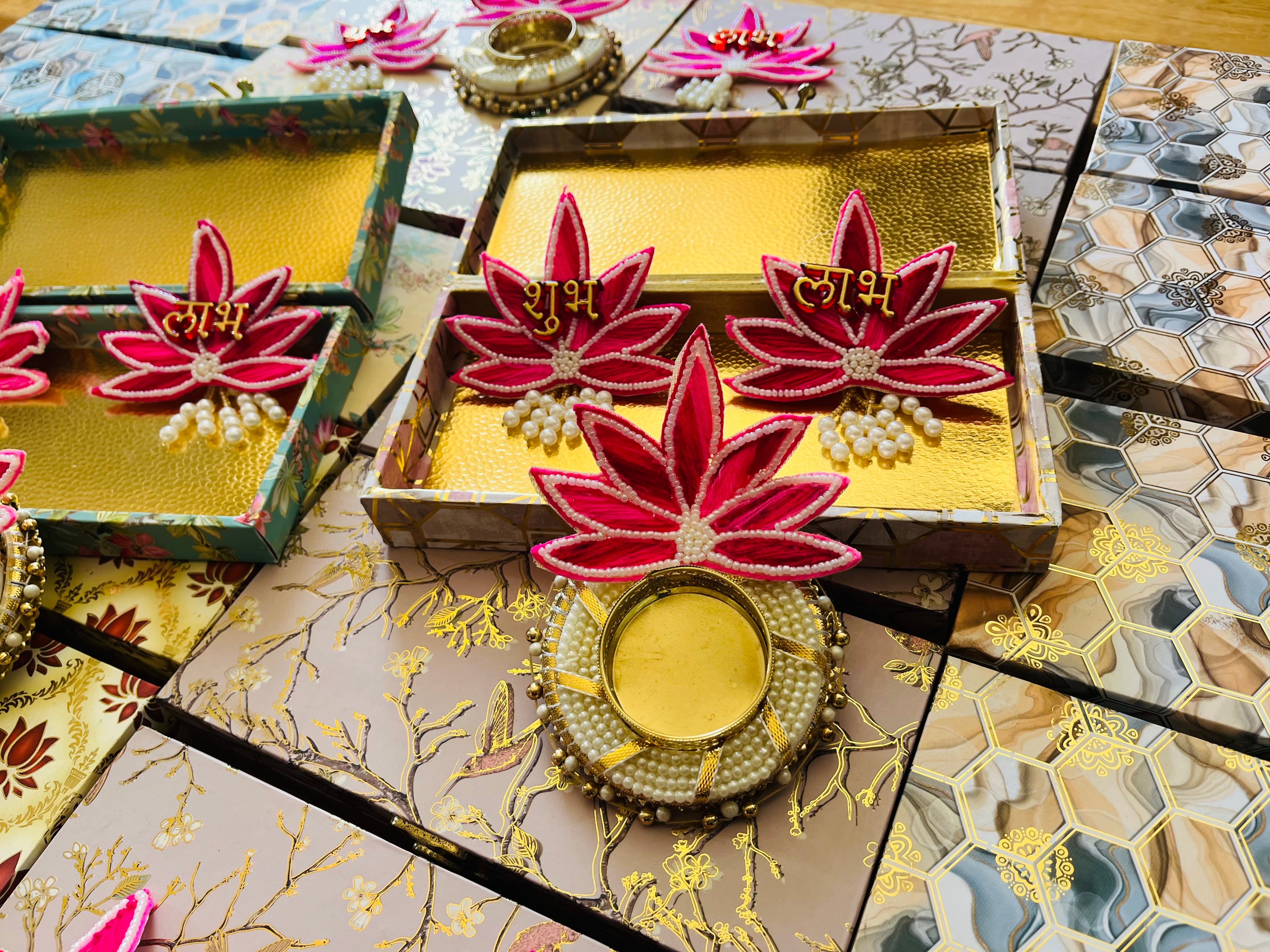 Lotus Shubh Labh and Tlight gift set