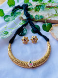 Indian Kundan brass Hasli set with studs—Desi Luxe NZ