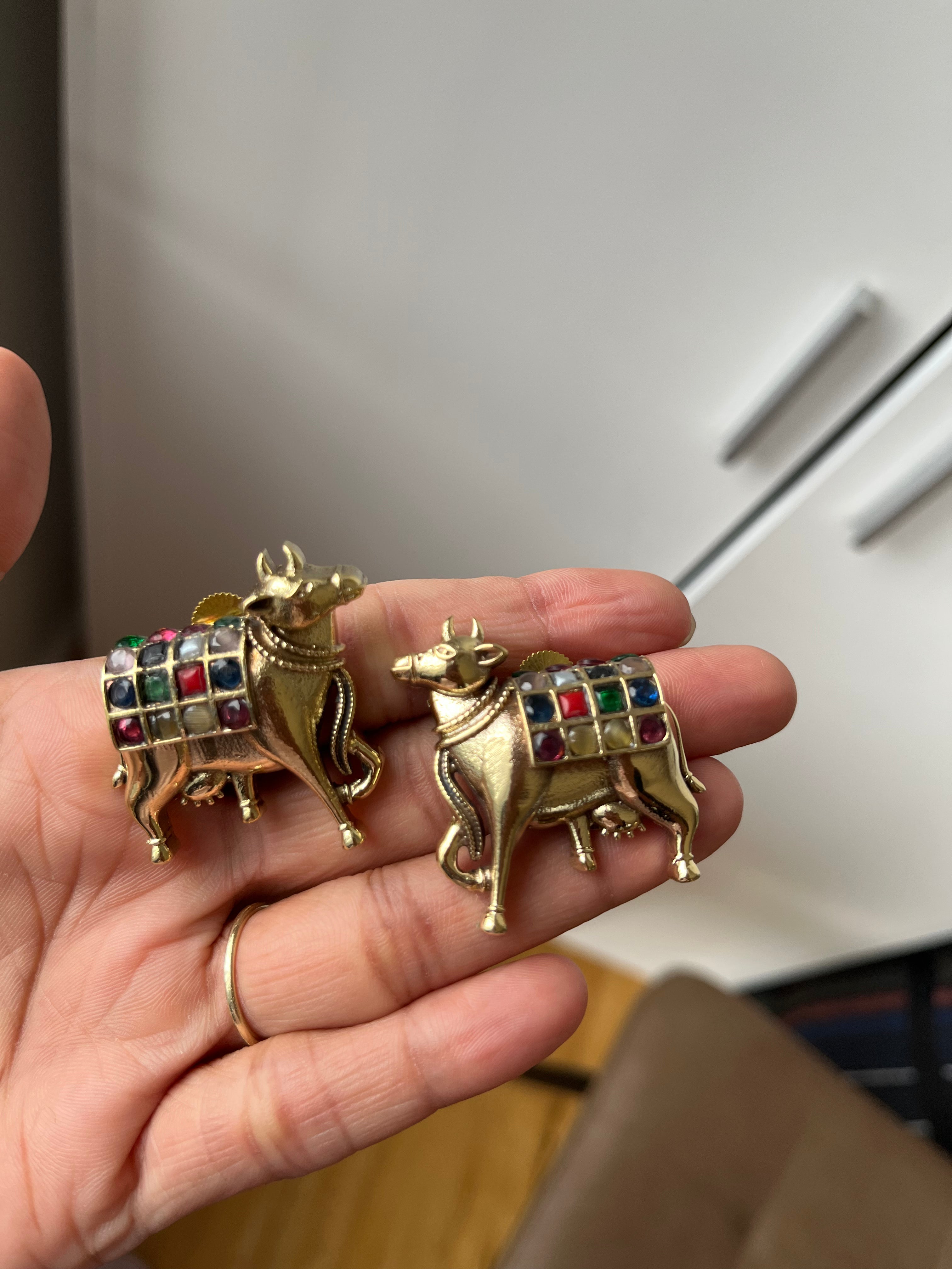 Indian Multistone Kaamdhenu cow studs—Desi Luxe NZ