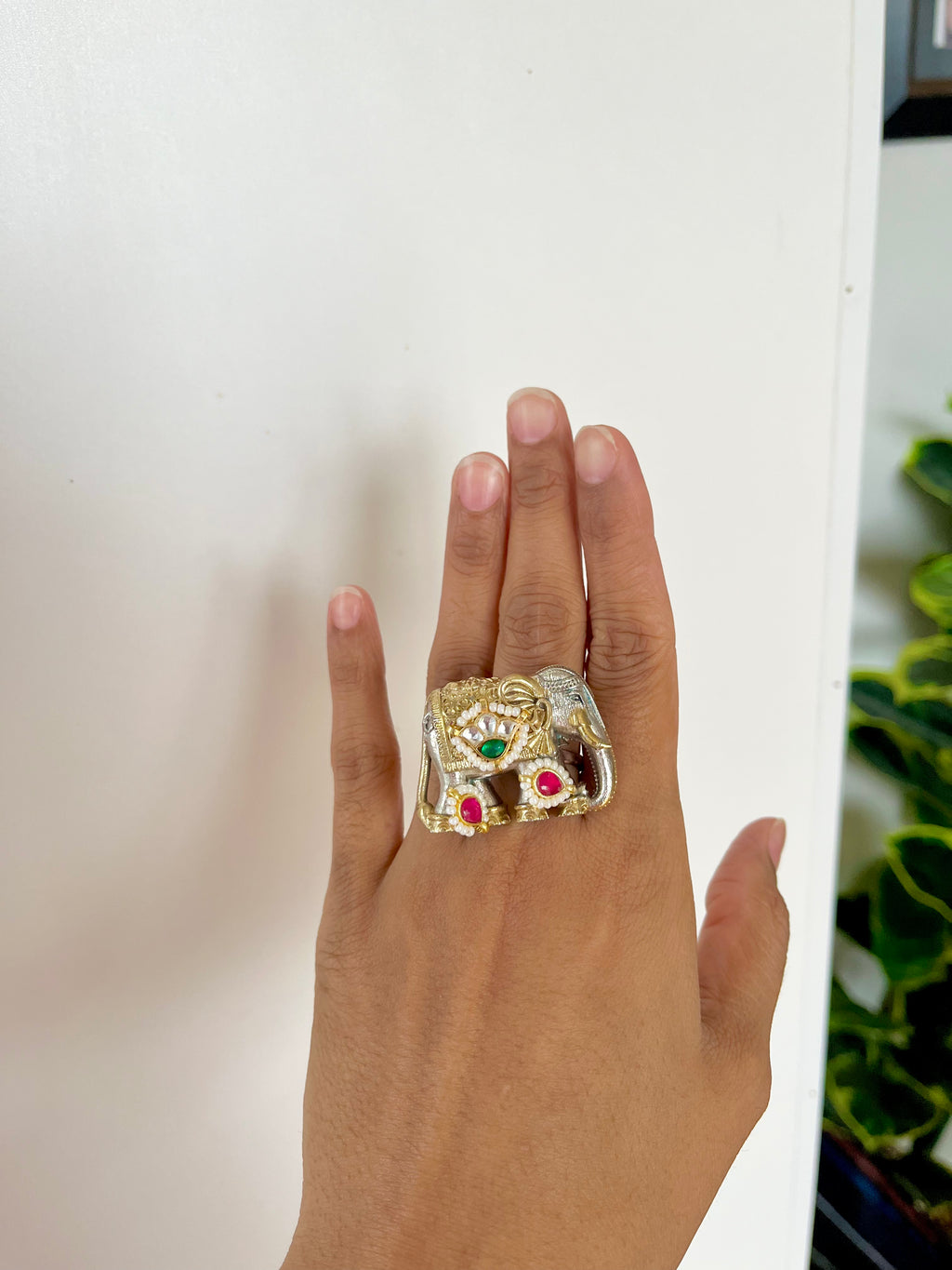 Elephant kundan rings—Desi Luxe NZ