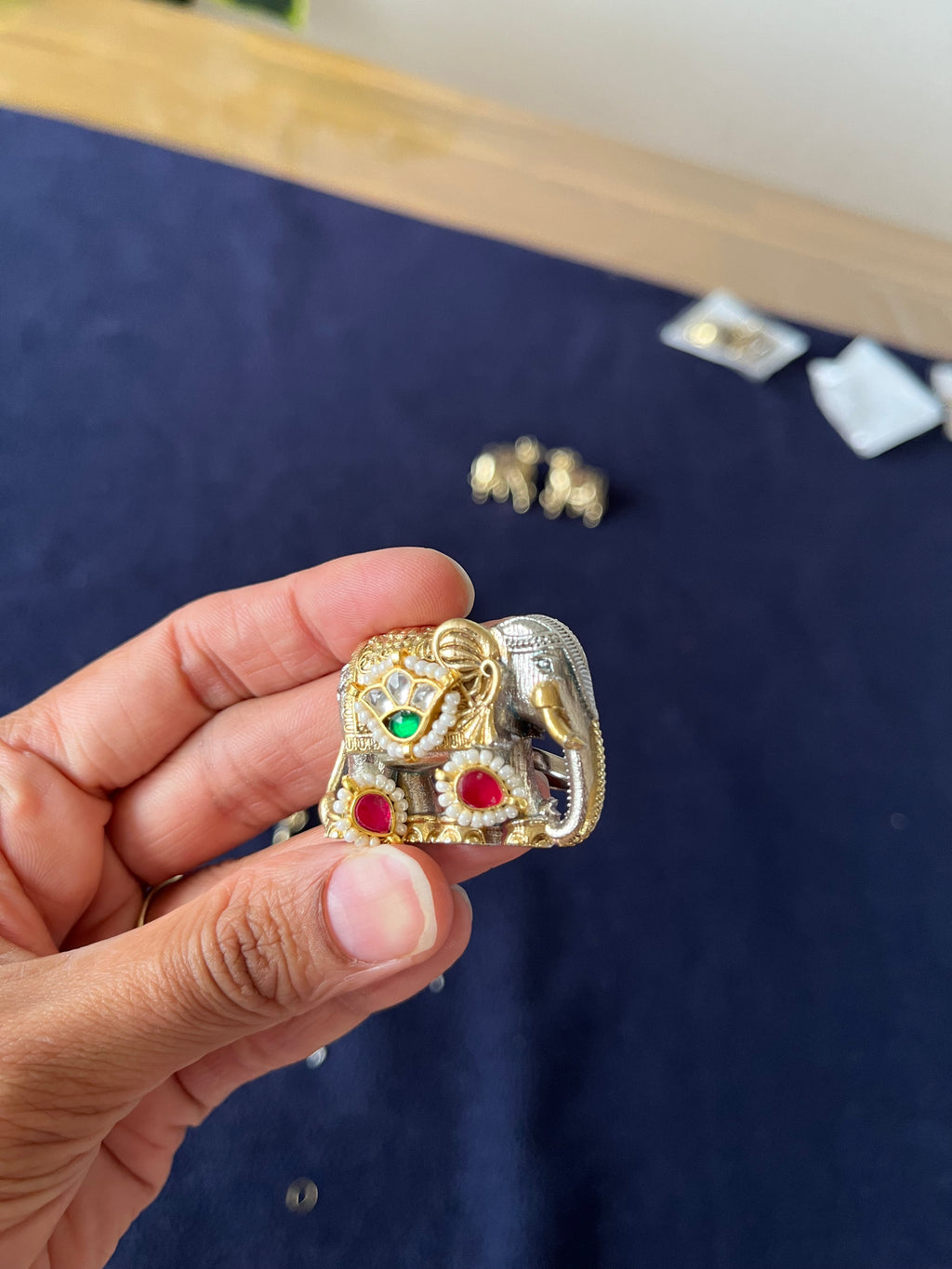Elephant kundan rings—Desi Luxe NZ