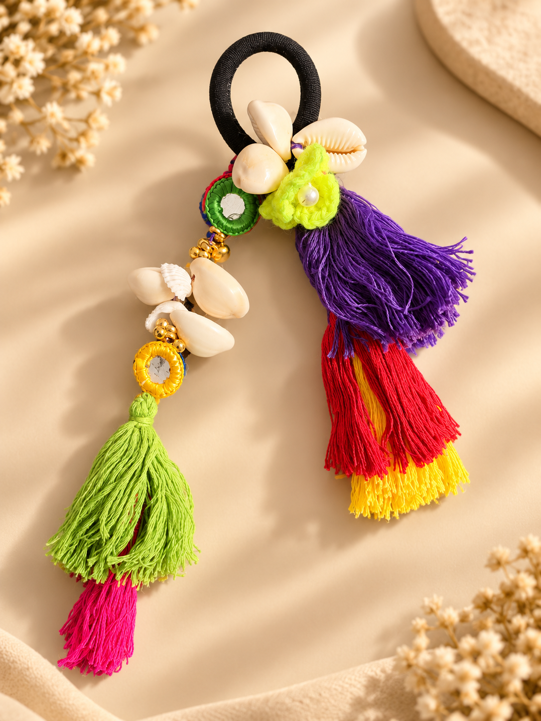 Navratri Special Hair Tie | Handmade Indian Tassel Hair Accessory