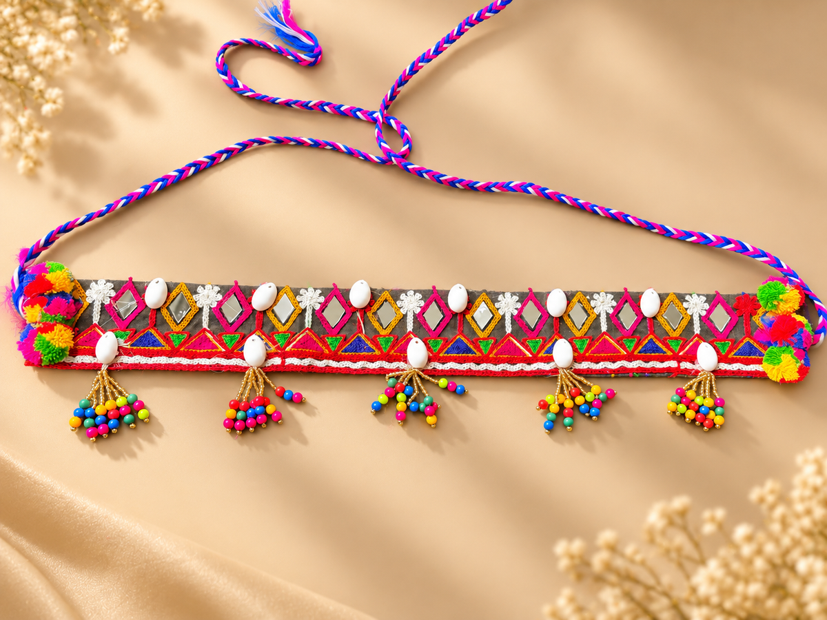 Colourful Navratri Waist Belt | Traditional Gujarati Garba Kamarband for Women