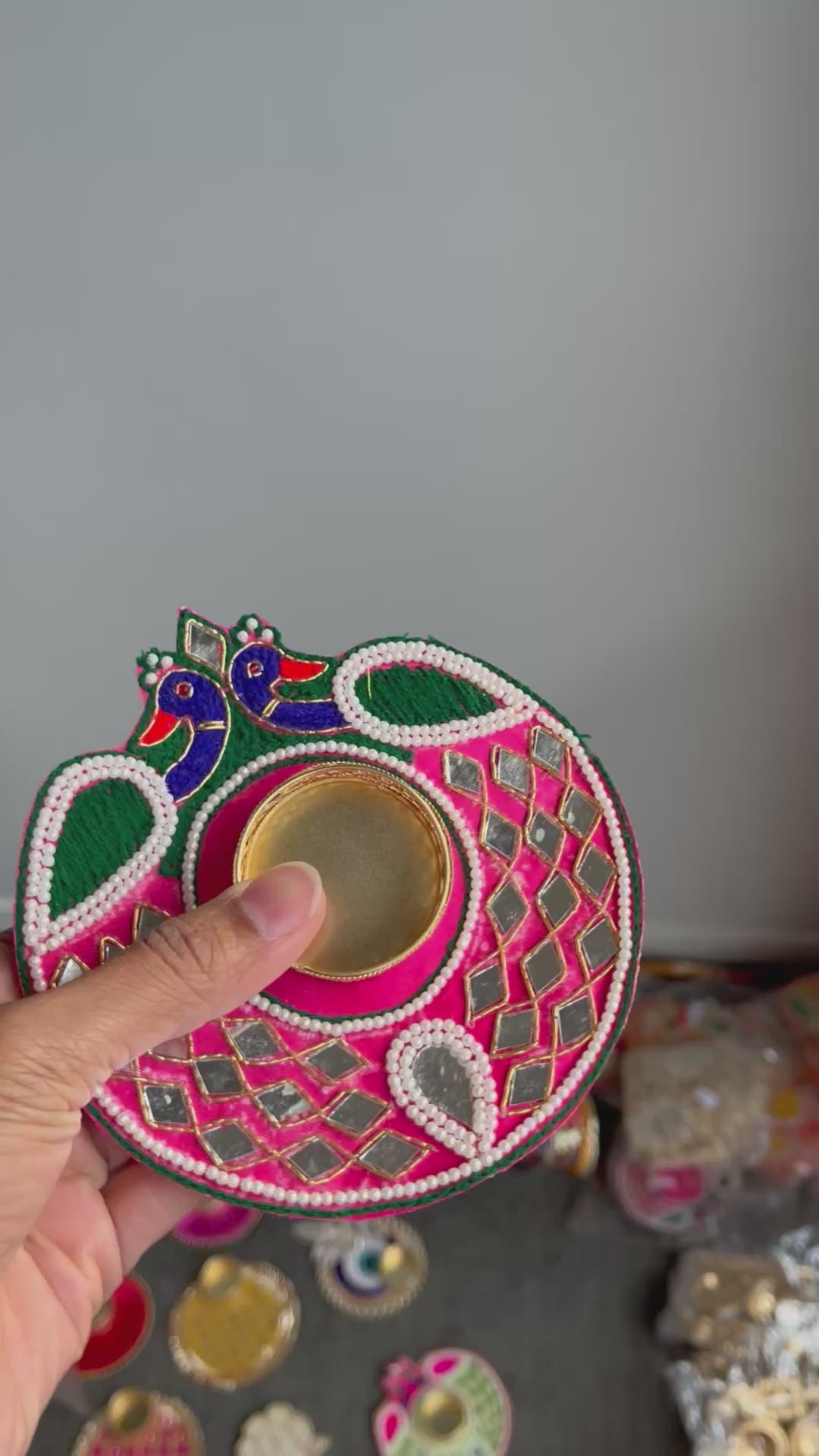 Peacock Tlight candle holder