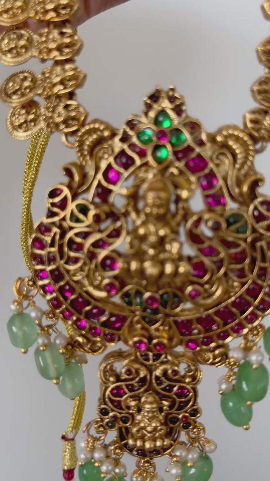 Antique polish kundan Laxmiji necklace set