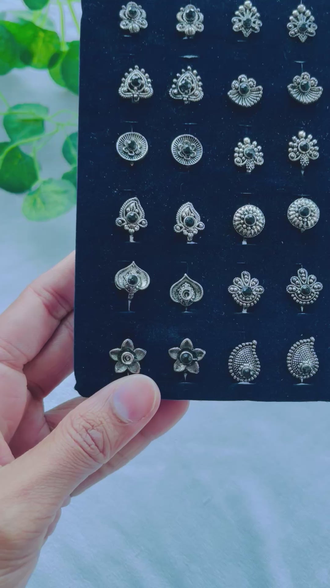 Oxidised Nose Pins— single piece