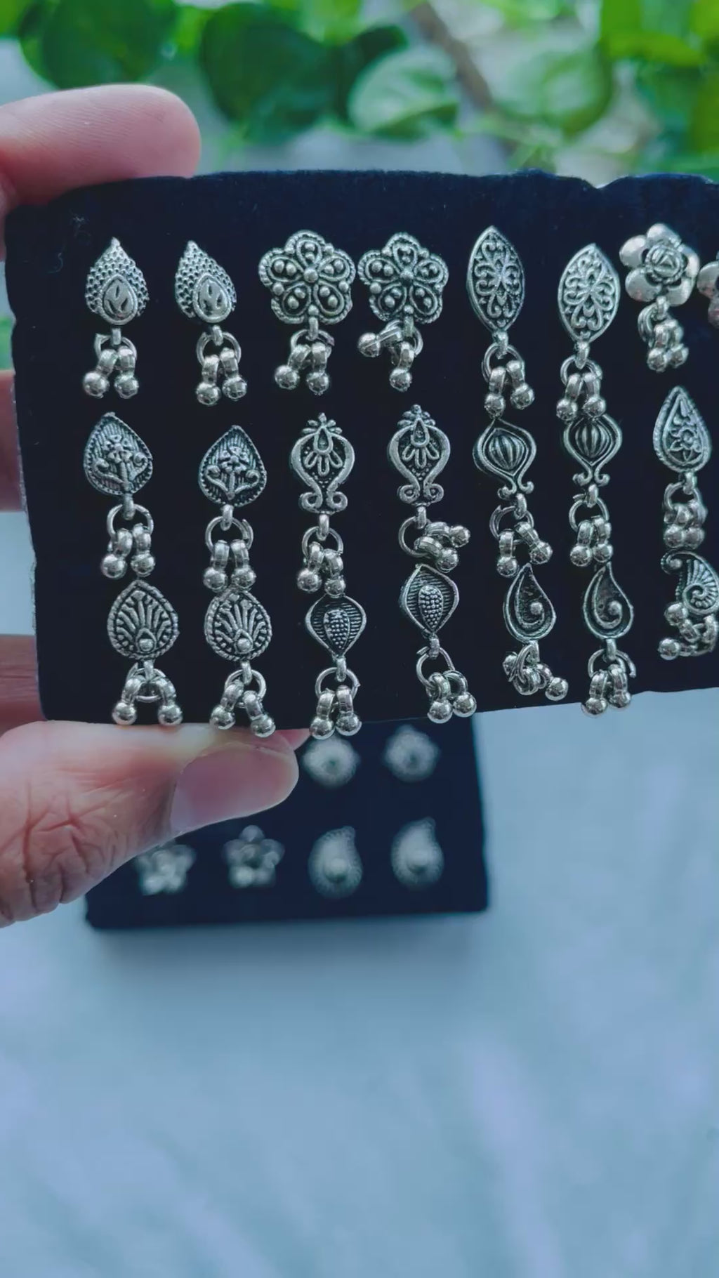 Oxidised nose pins clip on- single piece