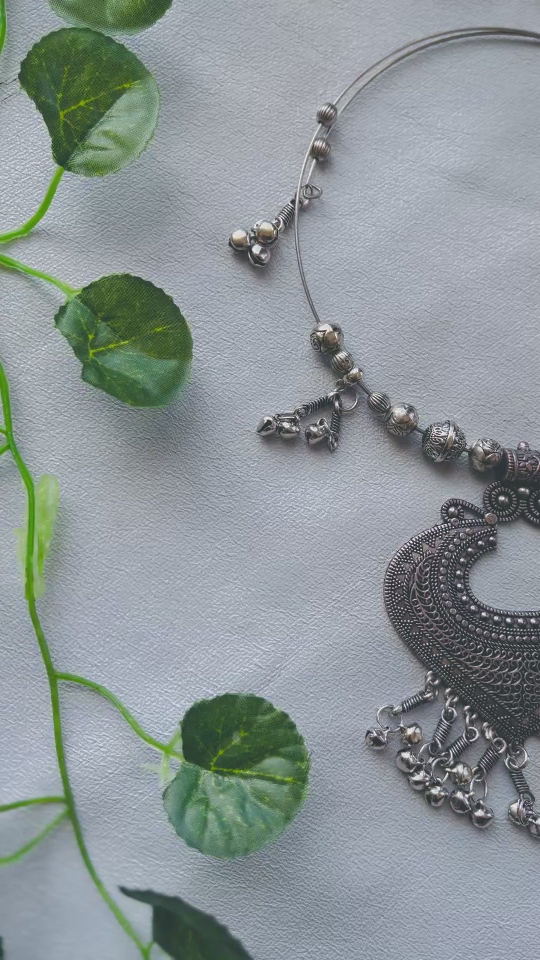 Oxidised hasli necklace only